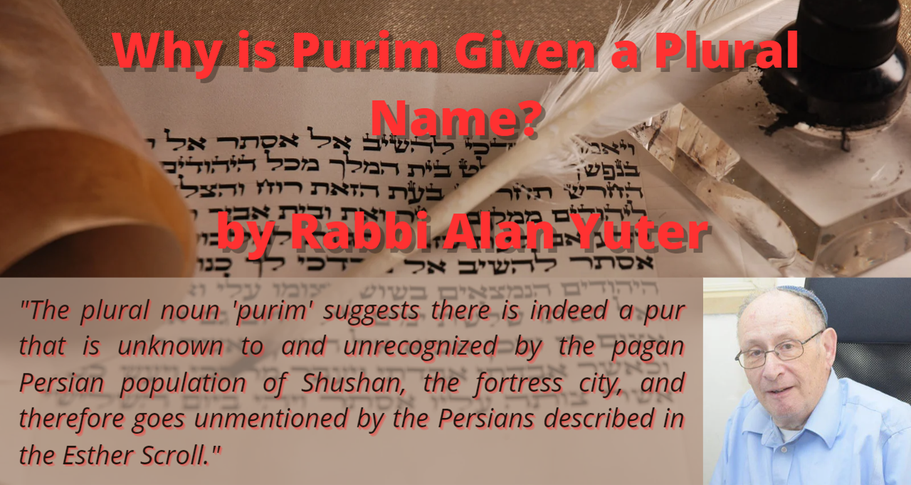 Why is Purim Given a Plural Name? UTJ Viewpoints