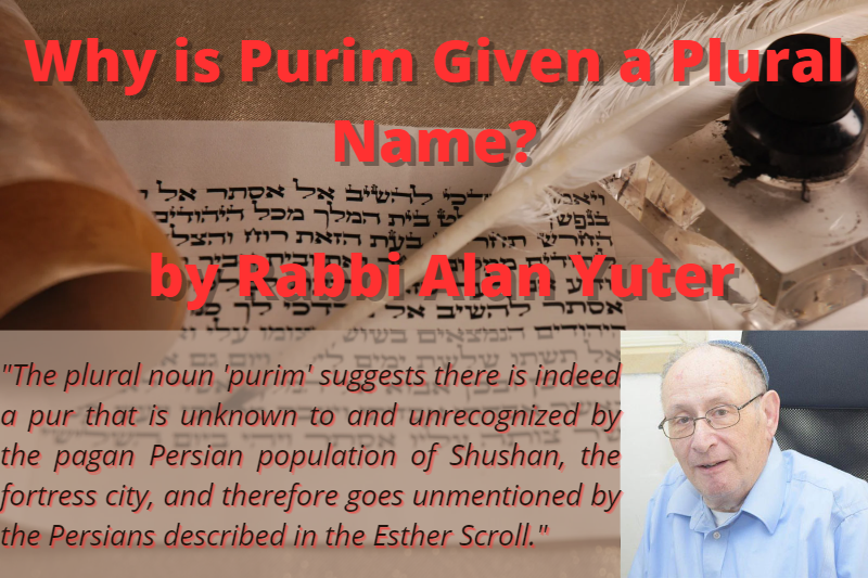 Why is Purim Given a Plural Name? UTJ Viewpoints