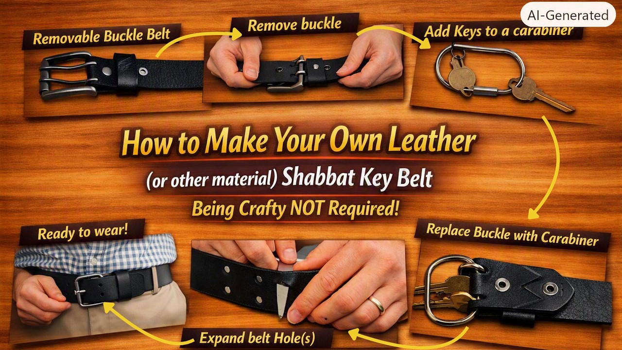 How to make your own leather (or other material) Shabbat key belt (being crafty NOT required!)