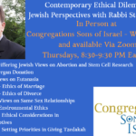 (Every Thursday Through 12/22) Contemporary Ethical Dilemmas - Jewish Perspectives with Rabbi Steven Saks