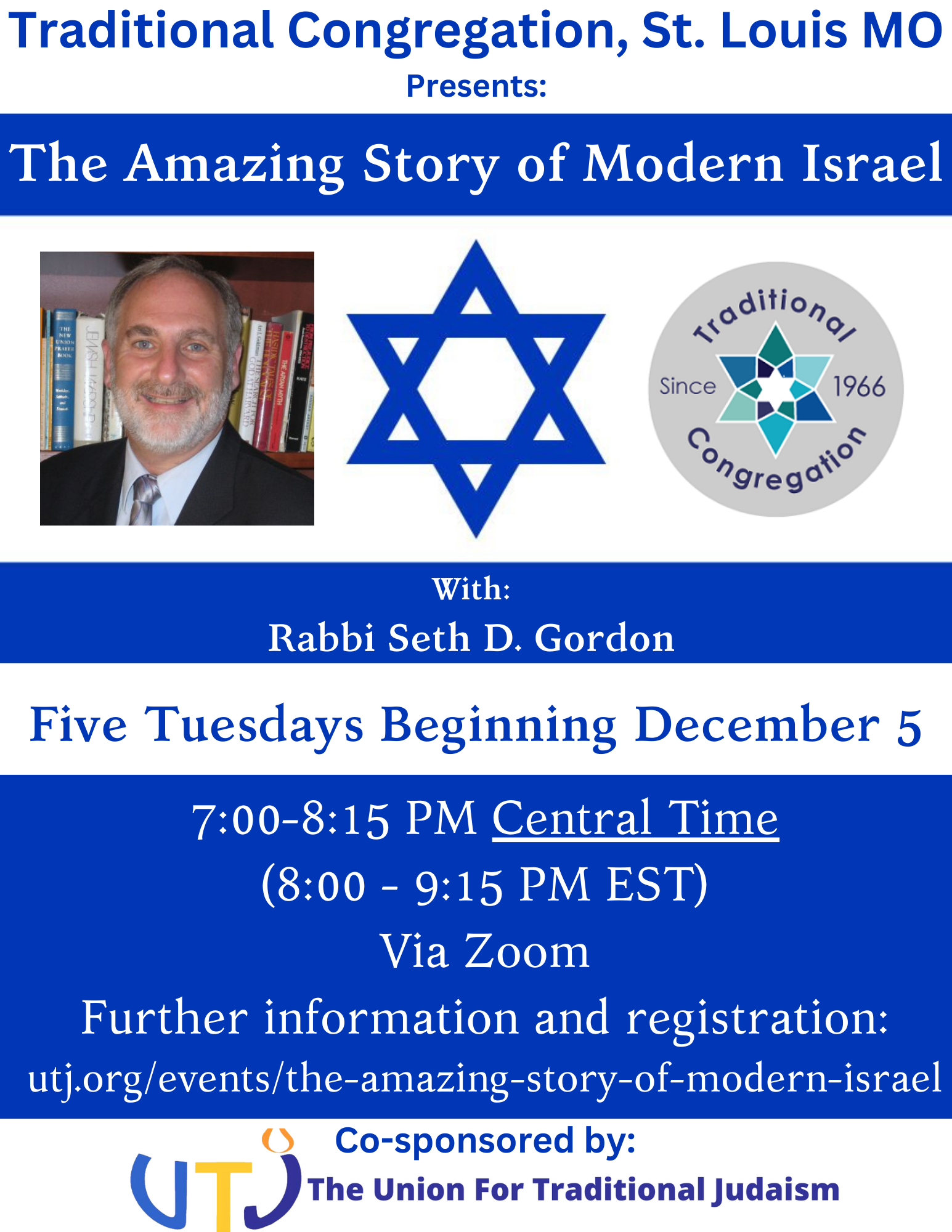 The Amazing Story of Modern Israel (5 Tuesdays starting 12/5)