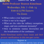 Judaism and the Laws of War (Two Wednesdays)