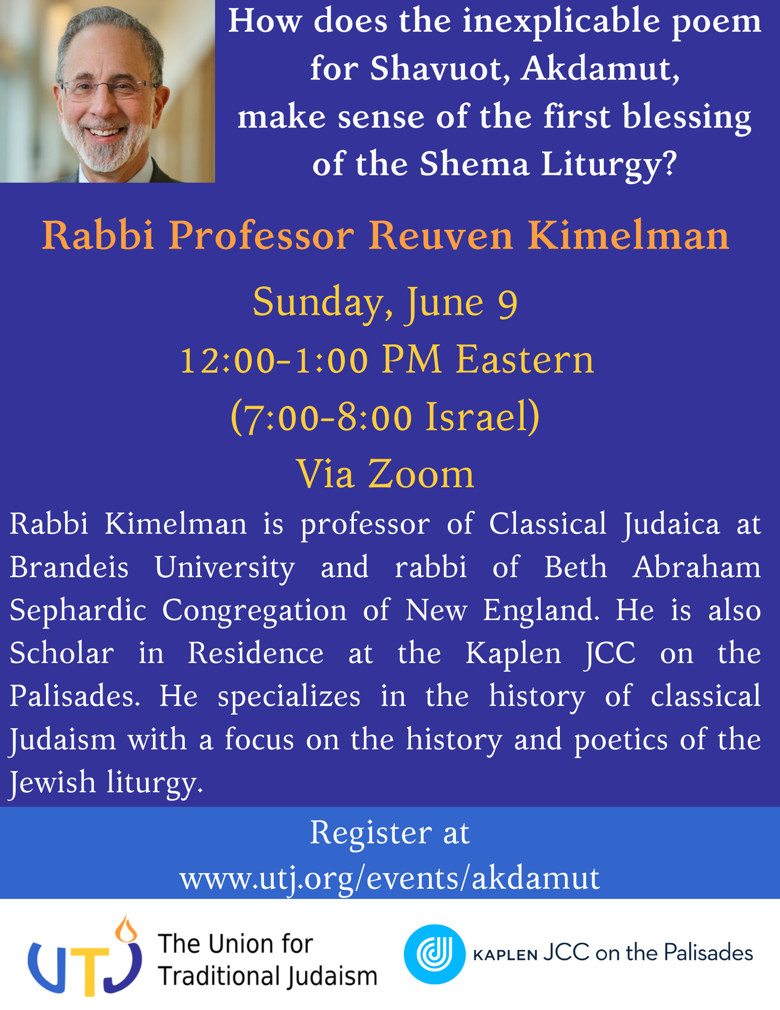 How does the inexplicable poem for Shavuot, Akdamut, make sense of the first blessing of the Shema Liturgy? with Rabbi Professor Reuven Kimelman